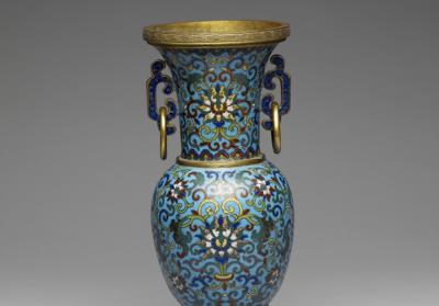 图片[3]-“Five Altar Offerings” in cloisonne enamels – Vase, Qing dynasty, Qianlong reign (1736-1795)-China Archive